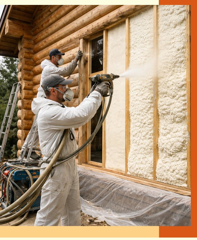 Утепление деревянного дома ППУ в Алексине от 4615 руб/м2 | ТепломастерЛкс — под ключ