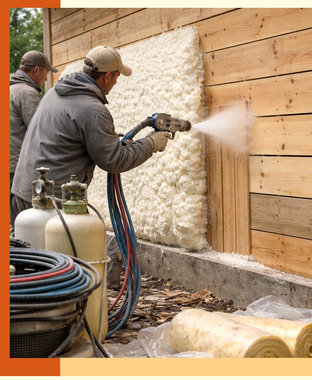 Утепление деревянного дома пенополиуретаном в Алексине