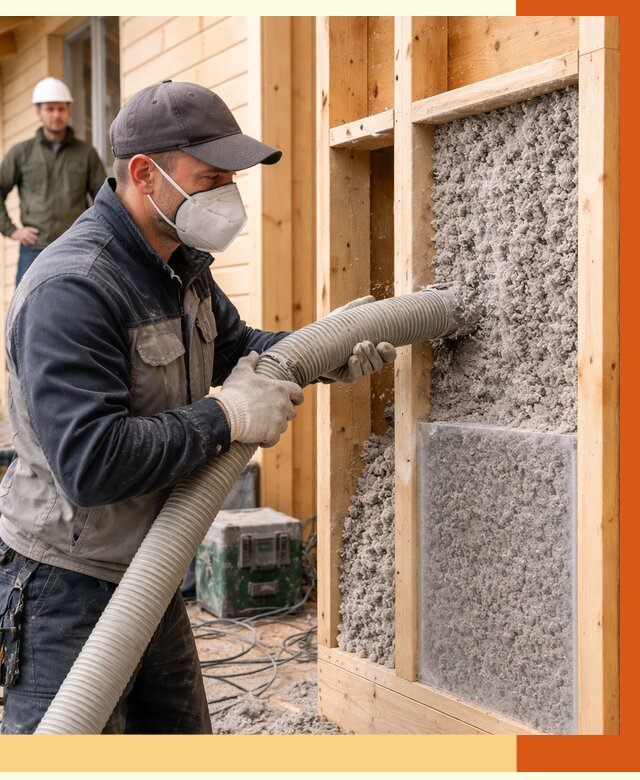 Утепление дома из бруса эковатой в Алексине от 2033 руб/м2 | ТепломастерЛкс