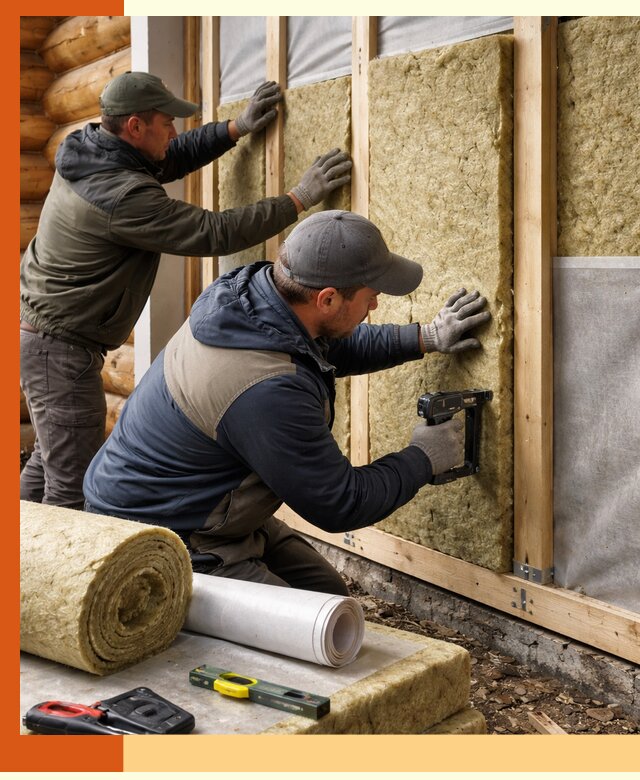 Утепление бревенчатого дома под ключ в Алексине