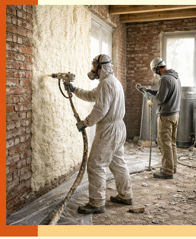 Утепление кирпичного дома пенополиуретаном в Алексине