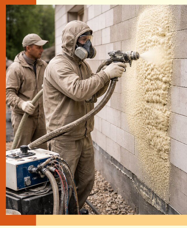 Утепление дома из газобетона ППУ в Алексине — надежная теплоизоляция