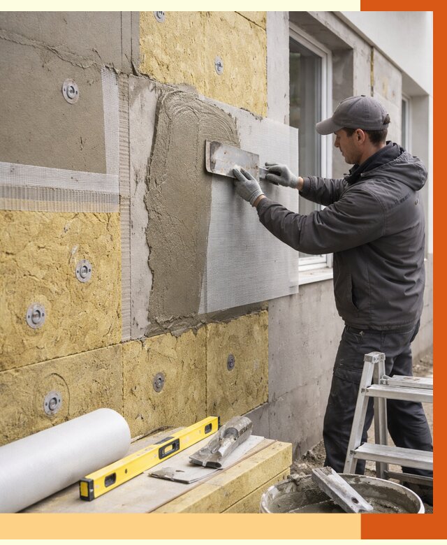 Утепление фасада под штукатурку в Алексине от 4615 руб/м2 — монтаж пенопластом и минватой | ТепломастерЛкс