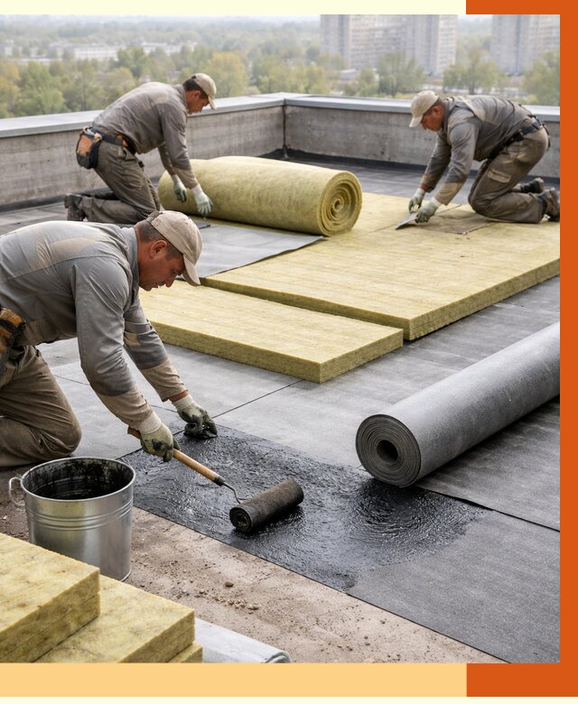 Утепление плоской крыши в Алексине от 7911 руб./м2 под ключ | ТепломастерЛкс
