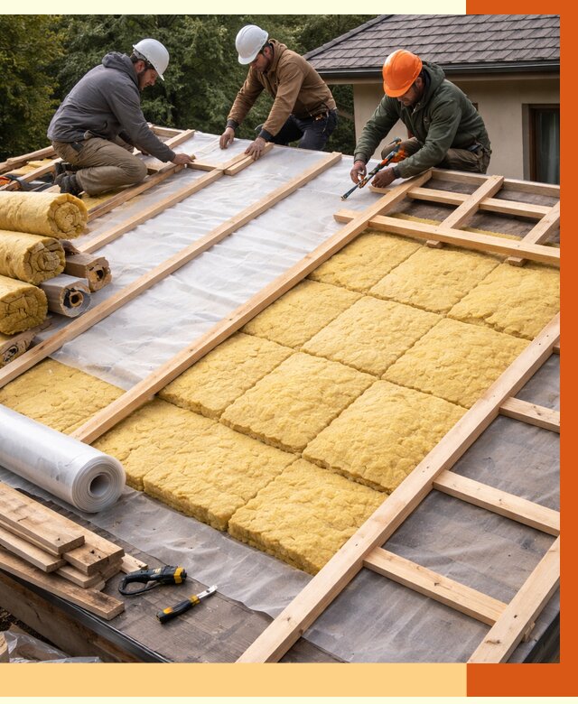 Утепление скатной крыши в Алексине от 1374 руб./м2 под ключ | ТепломастерЛкс