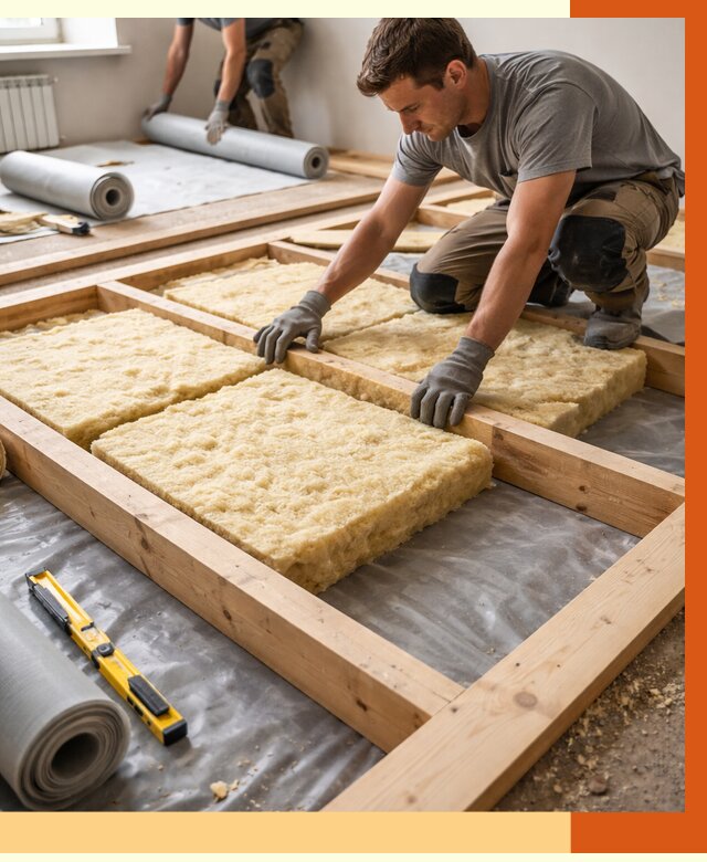 Утепление деревянного пола в Алексине от 1648 руб./м2 под ключ | ТепломастерЛкс