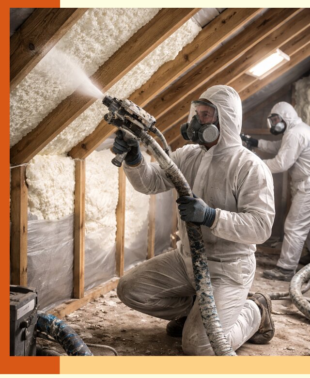 Утепление чердака пенополиуретаном (ППУ) в Алексине