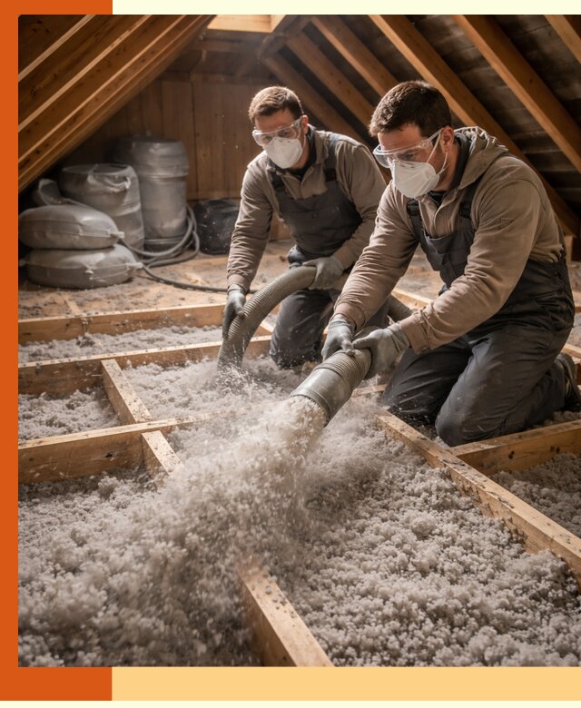 Утепление чердака эковатой в Алексине — быстро и надёжно