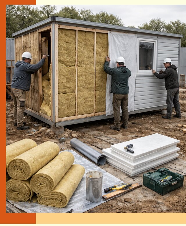 Утепление строительной бытовки под ключ в Алексине для любых условий