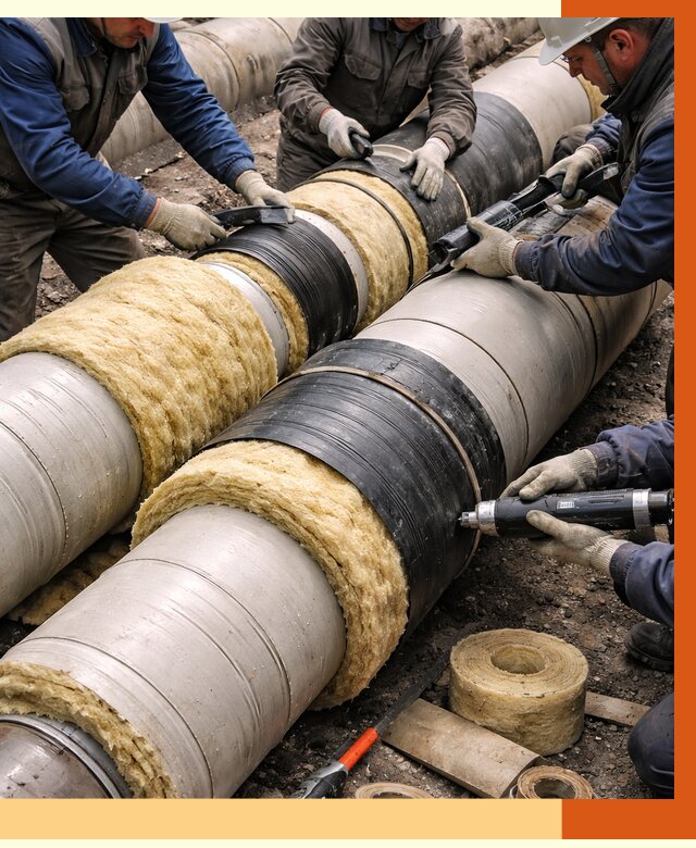 Утепление трубопровода в Алексине под ключ от 2033 руб. — надежно и выгодно | ТепломастерЛкс