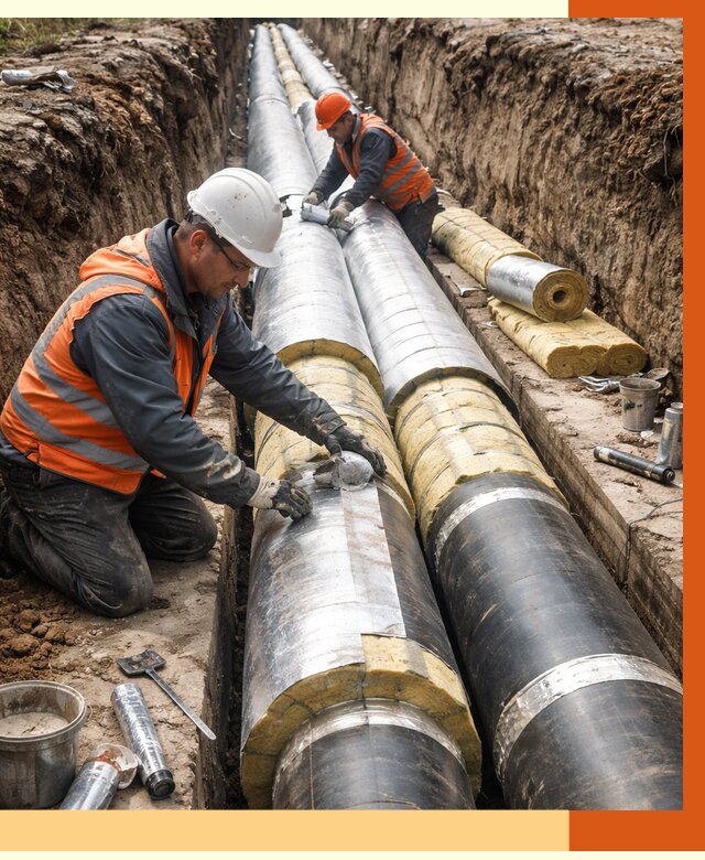 Утепление теплотрассы в Алексине от 4945 руб./м2 — ппу и комплексная изоляция | ТепломастерЛкс