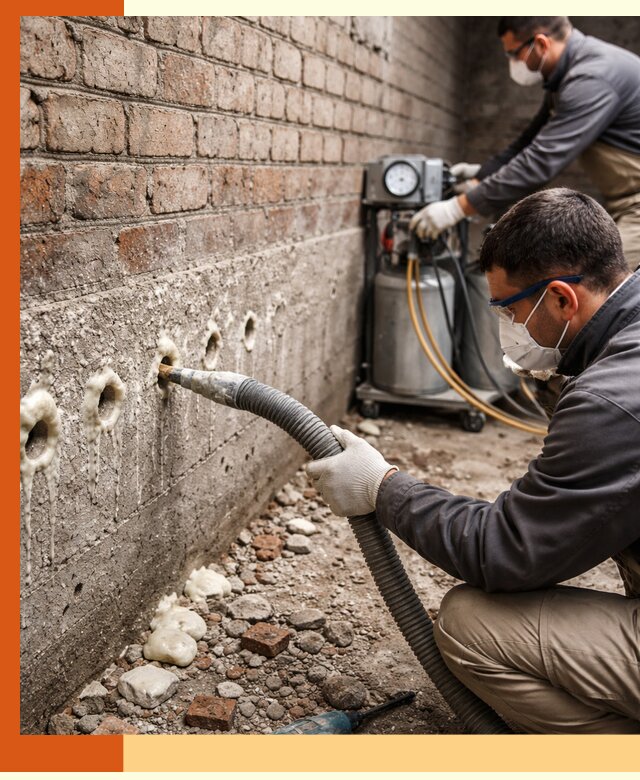 Заполнение колодцевой кладки ППУ в Алексине быстро и герметично