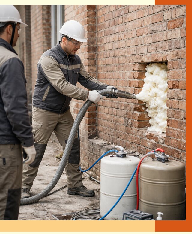 Заливка ППУ в пустоты кирпичной стены в Алексине от 3022 руб. | ТепломастерЛкс