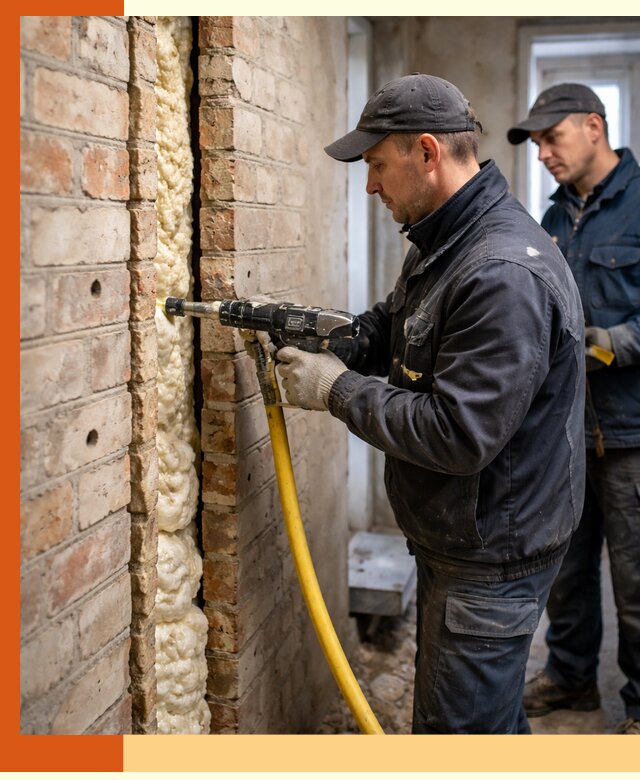 Межстеновое утепление пенополиуретаном в Алексине