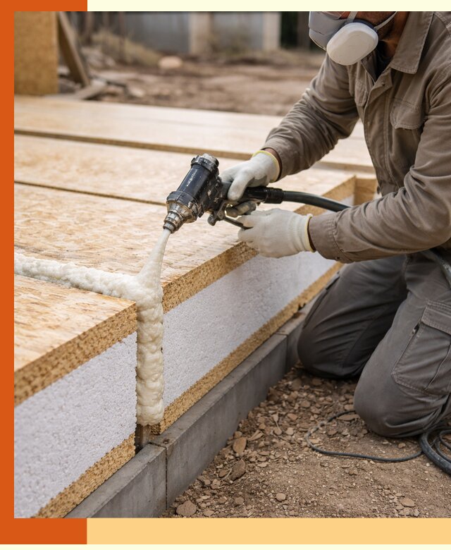 Утепление СИП-панелей пенополиуретаном (ППУ) в Алексине