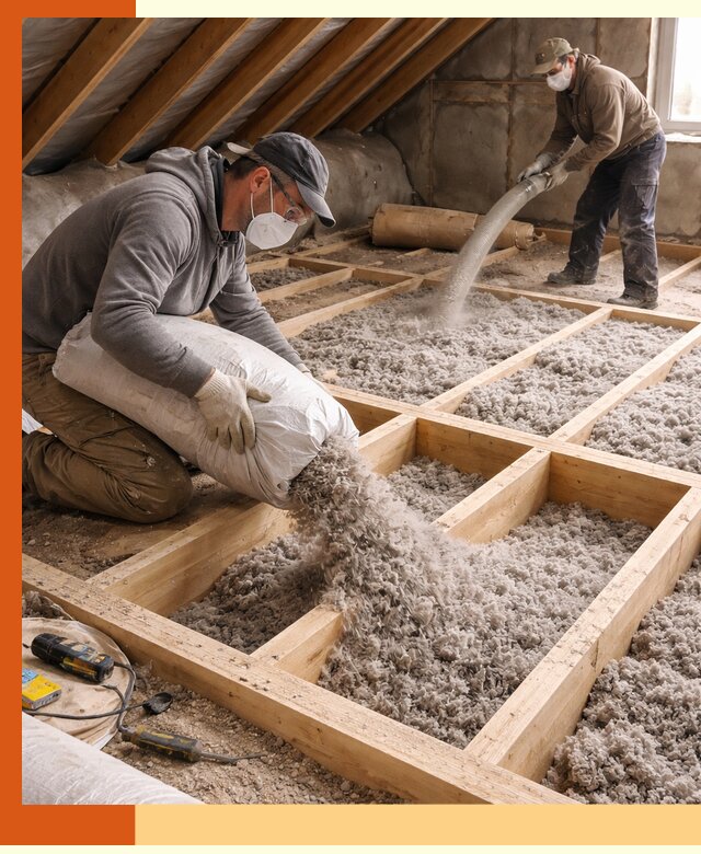 Заполнение полостей чердачного перекрытия в Алексине качественно и надёжно