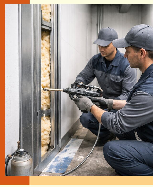 Заполнение пустот холодильных панелей в Алексине специализированной пеной