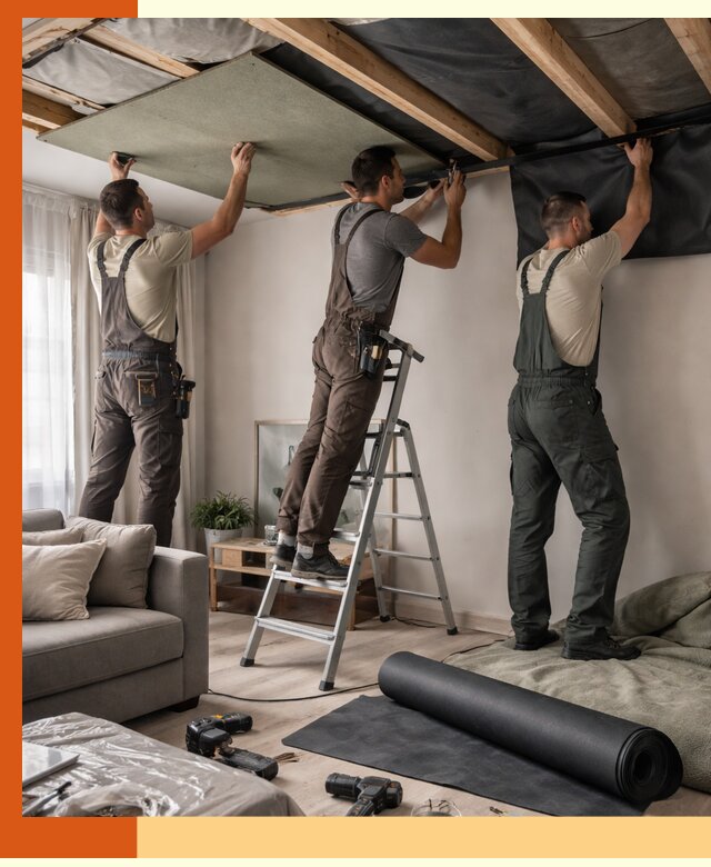 Шумоизоляция потолка в Алексине — профессиональное устранение шумов