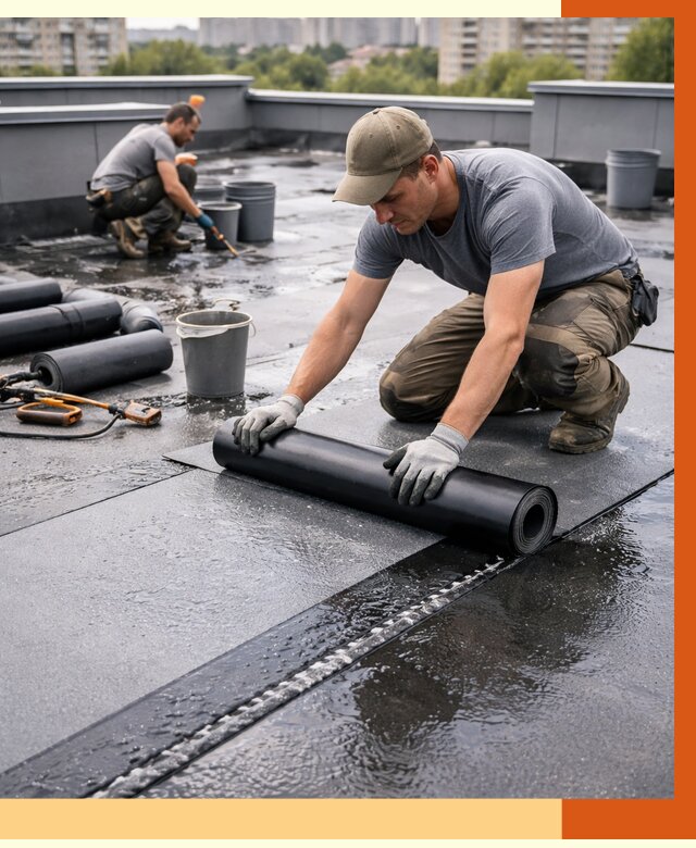 Гидроизоляция плоской кровли в Алексине от 4945 руб./м2 — профессионально | ТепломастерЛкс