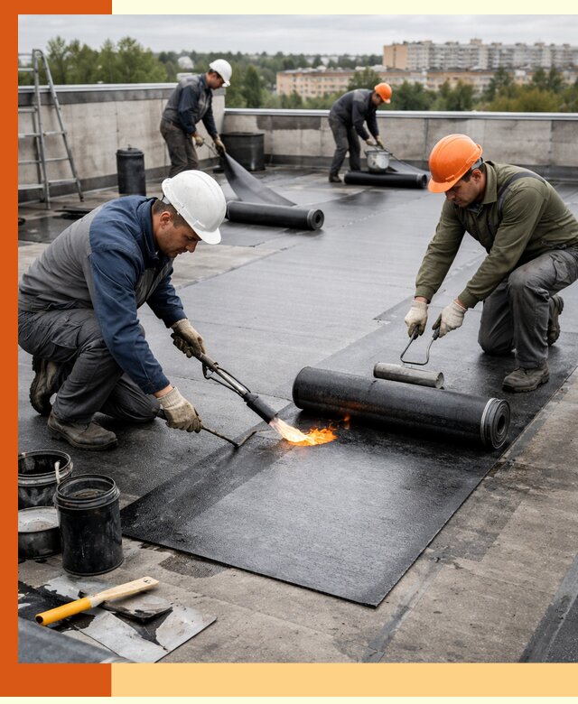 Профессиональная гидроизоляция плоской кровли в Алексине