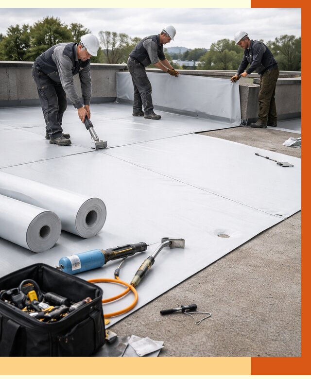 Гидроизоляция мембранной кровли в Алексине от 8241 руб./м² — профессионально | ТепломастерЛкс