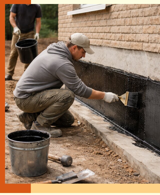 Гидроизоляция цоколя домов и зданий в Алексине эффективными методами