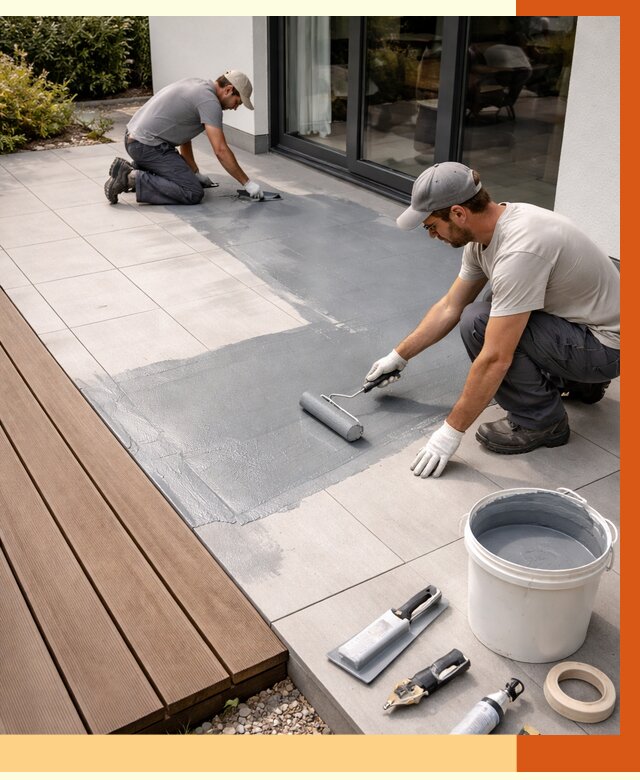 Гидроизоляция террасы в Алексине под ключ от 8241 руб./м² | ТепломастерЛкс