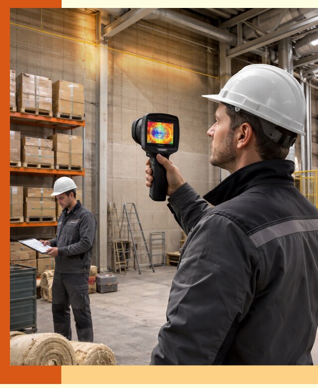 Тепловизионное обследование склада и выявление утечек в Алексине