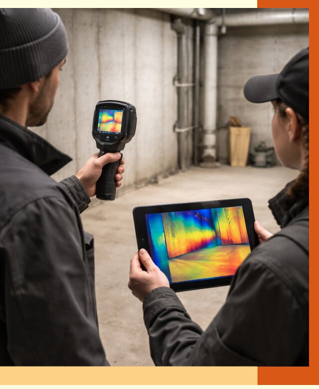 Тепловизионное обследование подвала в Алексине от 4945 руб. — проверка гидроизоляции | ТепломастерЛкс