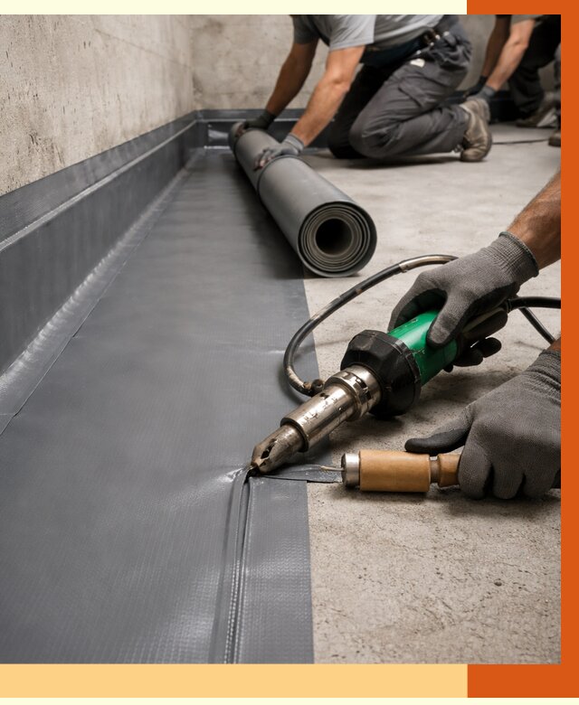 Монтаж гидроизоляционной мембраны в Алексине от 1093 руб/м2 | ТепломастерЛкс