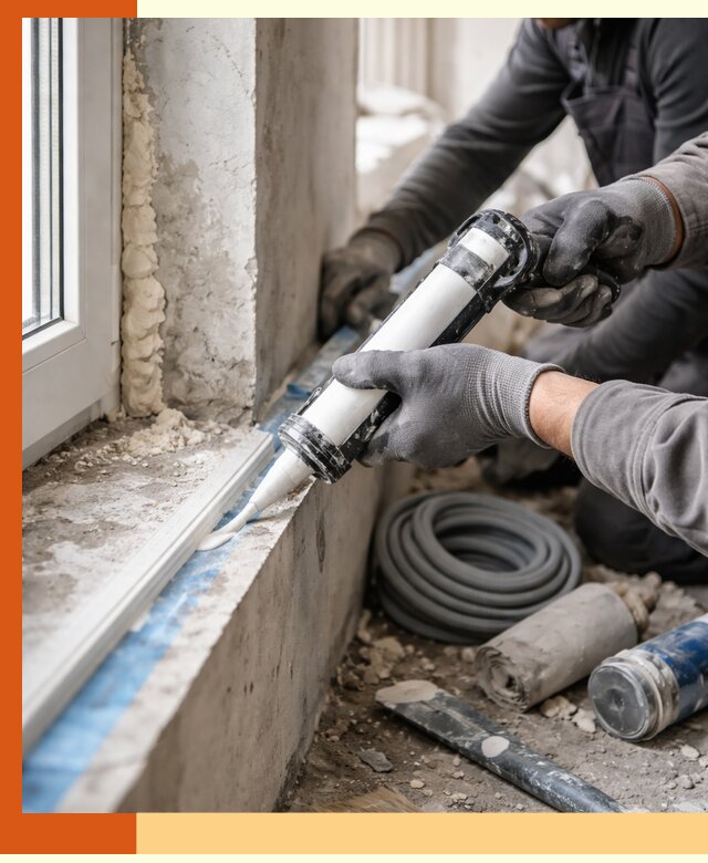 Герметизация стыков и примыканий зданий в Алексине